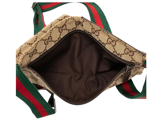Borsa cintura Gucci Beige GG Canvas Web con doppia tasca - vista 4