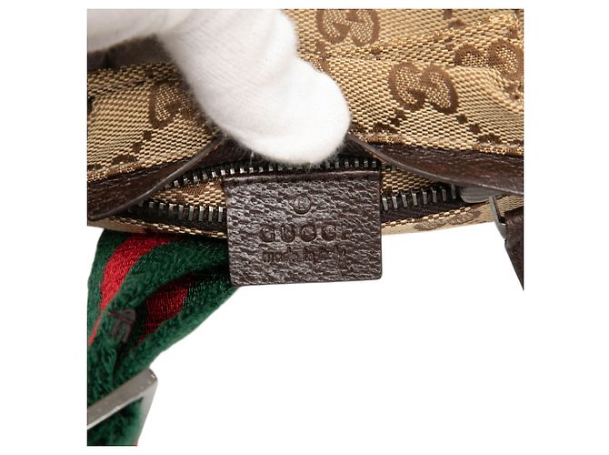 Borsa cintura Gucci Beige GG Canvas Web con doppia tasca - vista 5