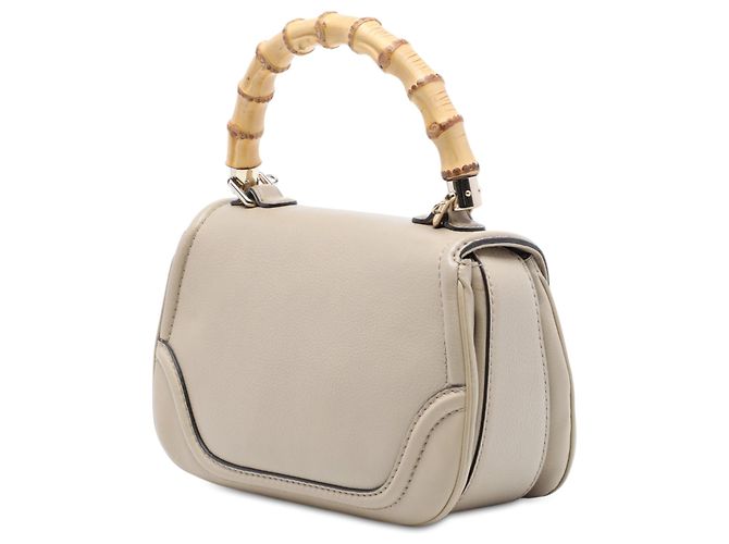 Bolsa New Bamboo Gucci em couro de bezerro marrom, tamanho Medium Bege - vista 2