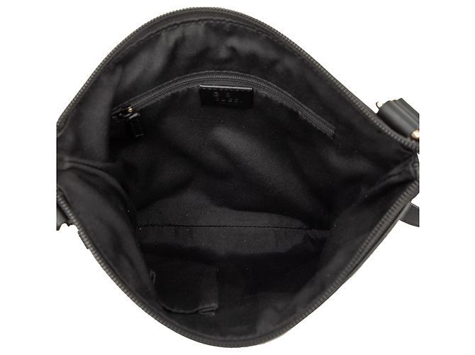 Borsa a tracolla Gucci in camoscio nero GG - vista 4