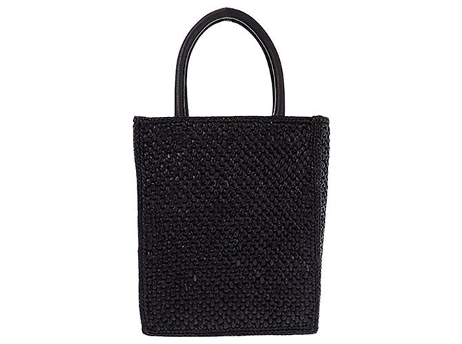 LOEWE Standard A5 Satchel aus schwarzer Raffia - Ansicht 2