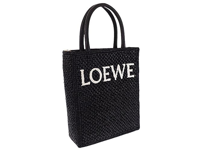 LOEWE Standard A5 Satchel aus schwarzer Raffia - Ansicht 3