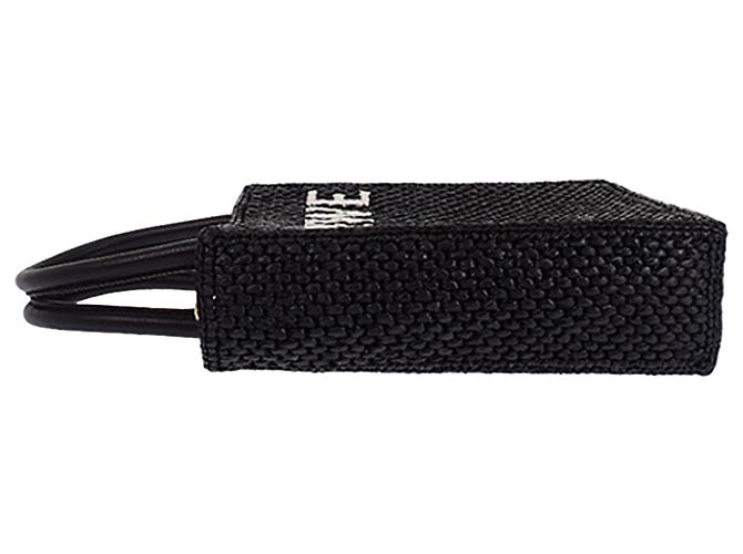 LOEWE Standard A5 Satchel aus schwarzer Raffia - Ansicht 5