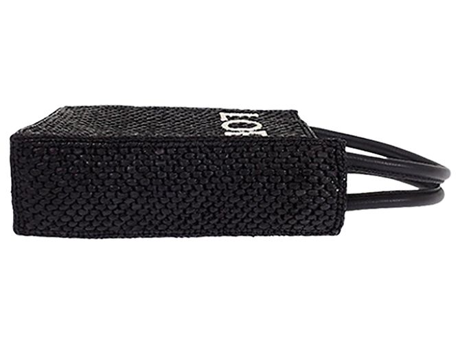 LOEWE Standard A5 Satchel aus schwarzer Raffia - Ansicht 6