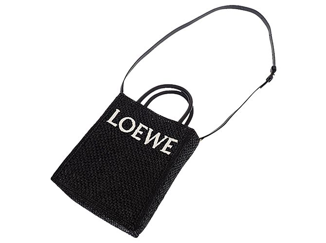LOEWE Standard A5 Satchel aus schwarzer Raffia - Ansicht 8