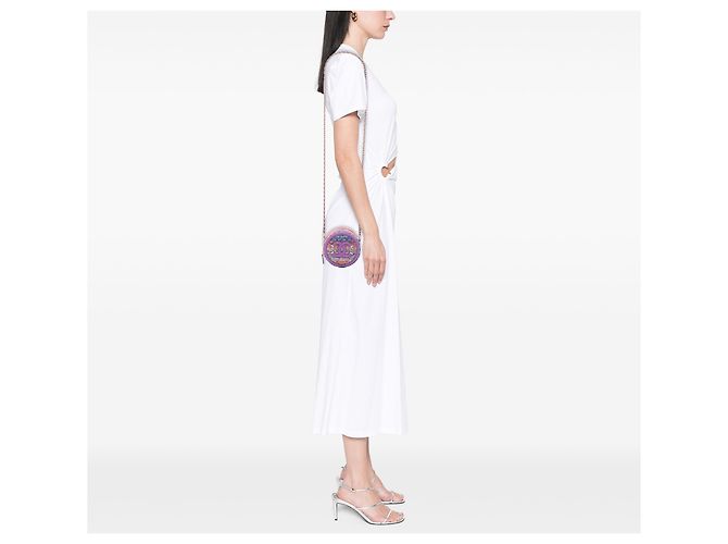 Chanel Purple Tweed CC Filigree Round Crossbody Porpora - vista 6
