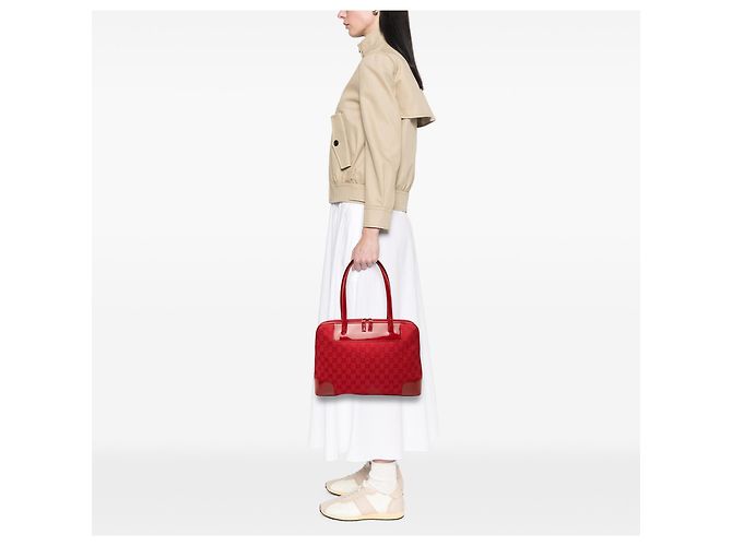 Borsa a tracolla Gucci in tela GG rossa Rosso - vista 6