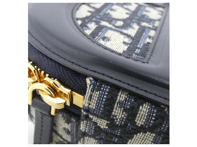 Borsa ovale signature Christian Dior DIOR OBLIQUE Blu - vista 2