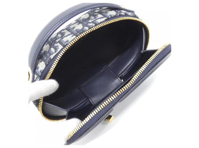 Borsa ovale signature Christian Dior DIOR OBLIQUE Blu - vista 4