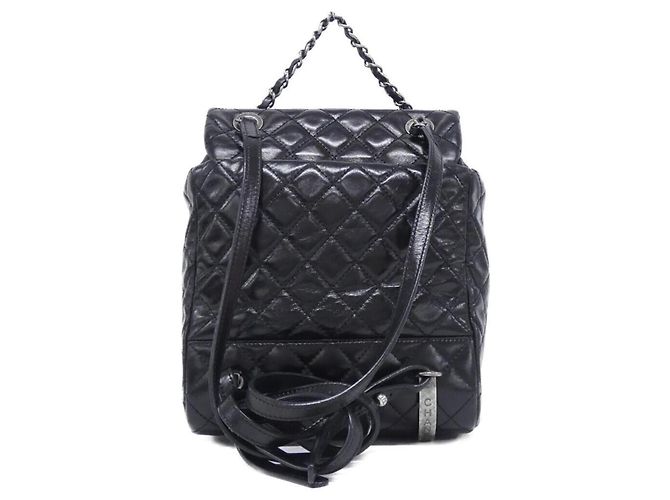 Mochila de couro Chanel 92961 Preto - vista 2