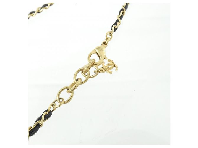Colar de couro Chanel AB4389 Preto Branco - vista 6