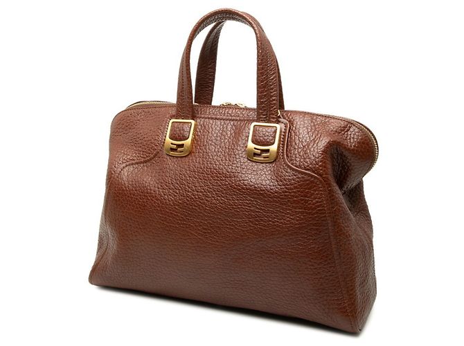 Borsa a mano Fendi Chameleon in pelle marrone - vista 2