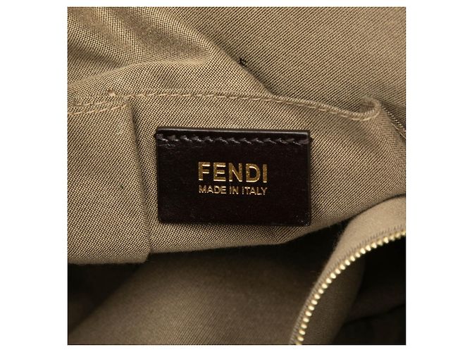 Borsa a mano Fendi Chameleon in pelle marrone - vista 5