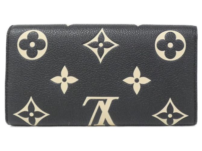 Louis Vuitton Bicolor Monogram Empreinte Portefeuille Sarah Wallet Nero Beige - vista 2