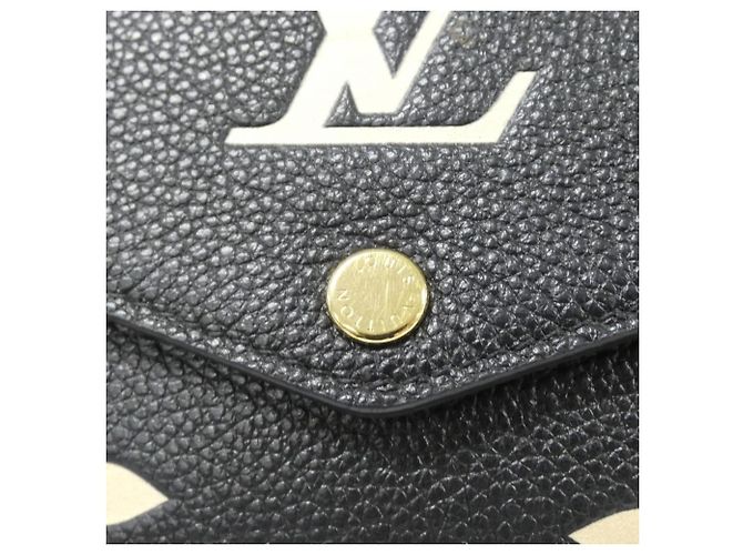 Louis Vuitton Bicolor Monogram Empreinte Portefeuille Sarah Wallet Nero Beige - vista 5
