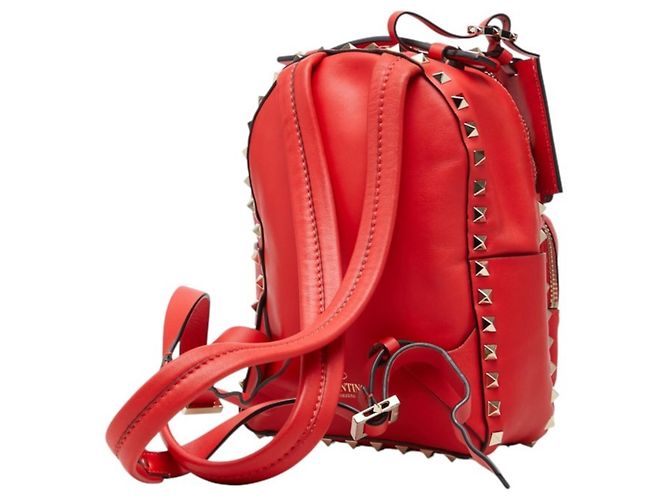 Zaino Valentino Rockstud da donna in pelle rossa Rosso - vista 2