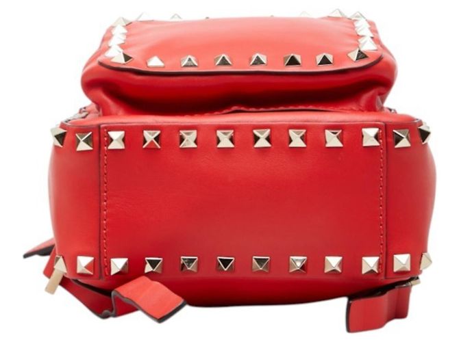 Zaino Valentino Rockstud da donna in pelle rossa Rosso - vista 3