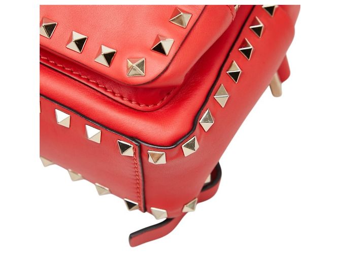Zaino Valentino Rockstud da donna in pelle rossa Rosso - vista 4