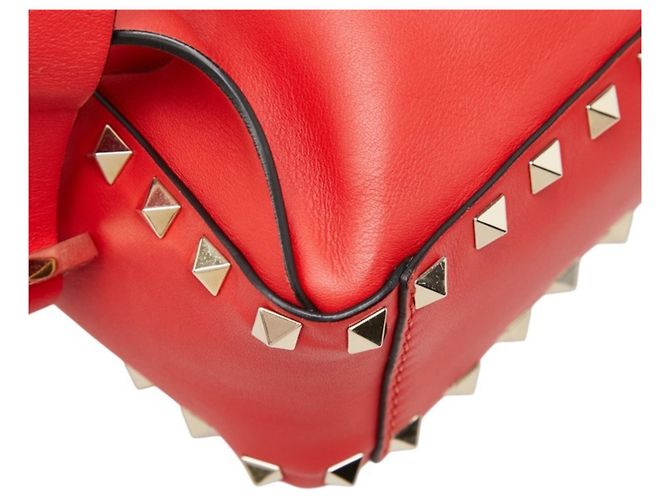 Zaino Valentino Rockstud da donna in pelle rossa Rosso - vista 7