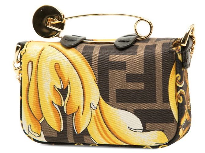 Borsa a tracolla Nano Baguette Fendi x Versace con catena Multicolore - vista 2