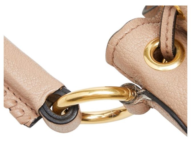 Sac à main Miu Miu en cuir rose beige - vue 9