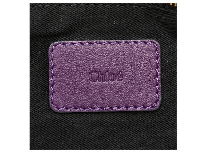 Borsa a tracolla Chloé Milton con catena in pelle viola Porpora - vista 10