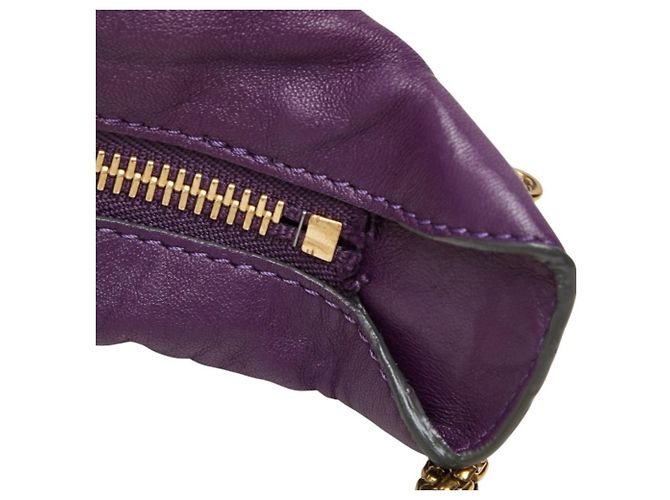 Borsa a tracolla Chloé Milton con catena in pelle viola Porpora - vista 8