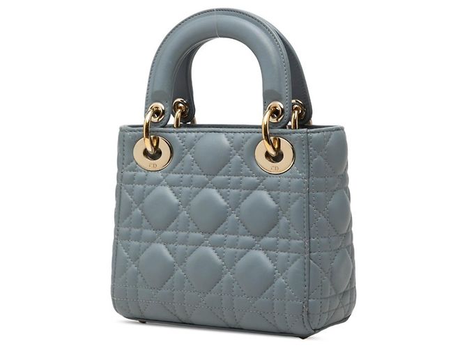 Borsa Christian Dior Lady Dior Mini Blu - vista 2