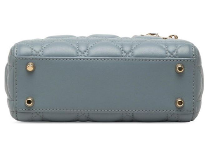Borsa Christian Dior Lady Dior Mini Blu - vista 3