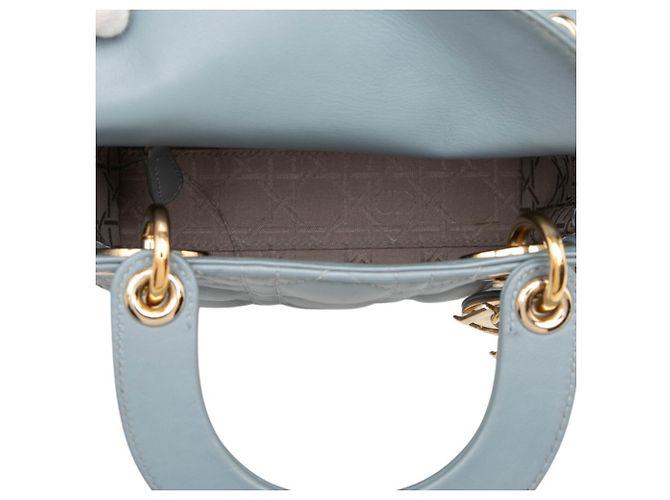 Borsa Christian Dior Lady Dior Mini Blu - vista 4