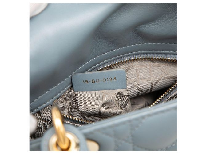 Borsa Christian Dior Lady Dior Mini Blu - vista 6