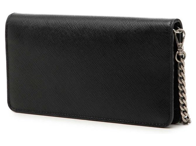 Saffiano Prada Rose Heart Wallet Chain Schultertasche Schwarz - Ansicht 2