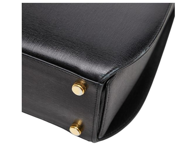 Borsa in pelle nera Salvatore Ferragamo Gancini - vista 4