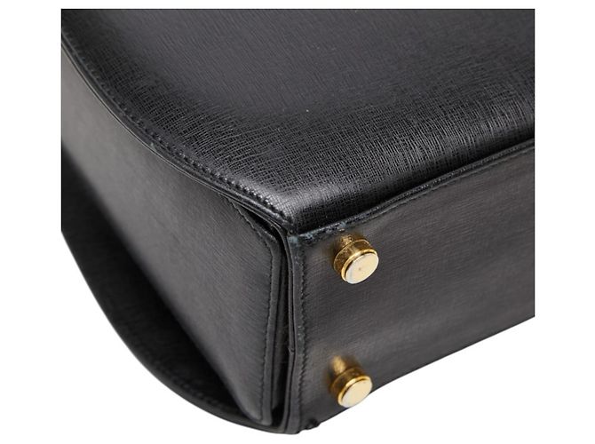 Borsa in pelle nera Salvatore Ferragamo Gancini - vista 5