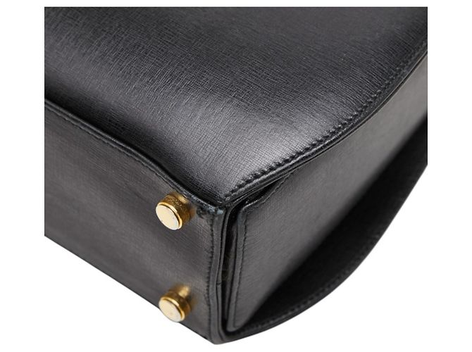 Borsa in pelle nera Salvatore Ferragamo Gancini - vista 6