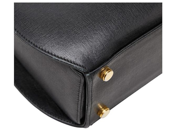 Borsa in pelle nera Salvatore Ferragamo Gancini - vista 7
