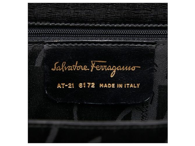 Borsa in pelle nera Salvatore Ferragamo Gancini - vista 9