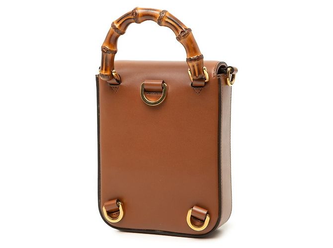 Bolsa de mão e de ombro Gucci Bamboo Marrom - vista 2