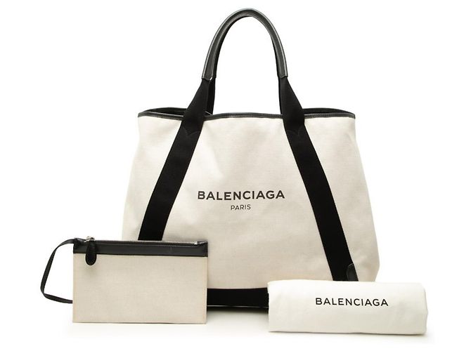 Balenciaga Navy Cabas M Handtasche Schwarz Roh - Ansicht 6