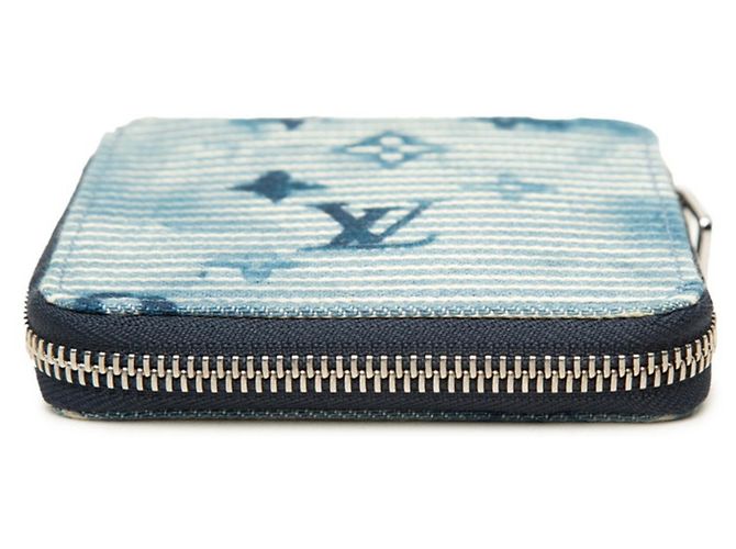 Portafoglio Zippy Compact Monogram Watercolor Louis Vuitton Blu - vista 3