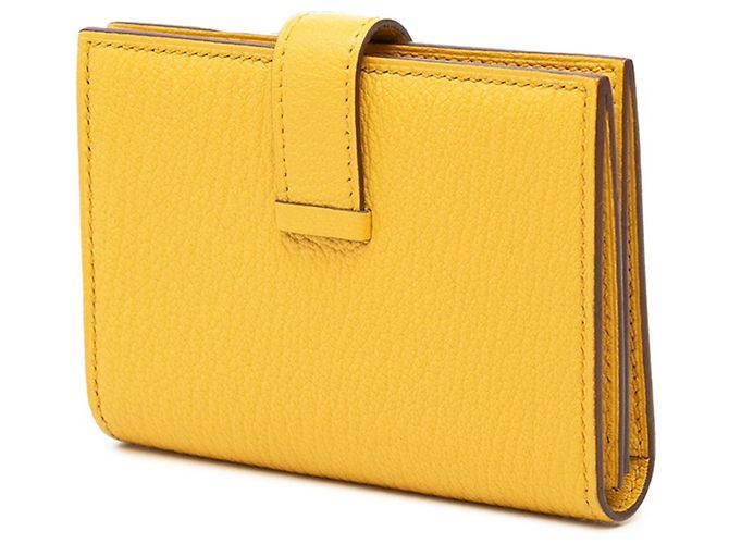 Hermès Porta-cartões Hermes Bearn em Sun Yellow Amarelo - vista 2