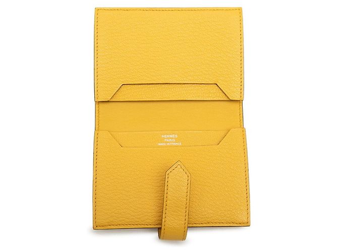 Hermès Porta-cartões Hermes Bearn em Sun Yellow Amarelo - vista 4