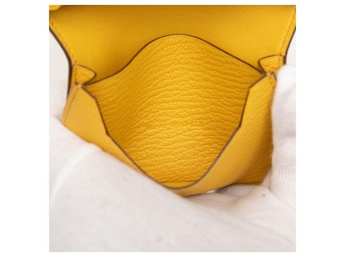 Hermès Porta-cartões Hermes Bearn em Sun Yellow Amarelo - vista 6