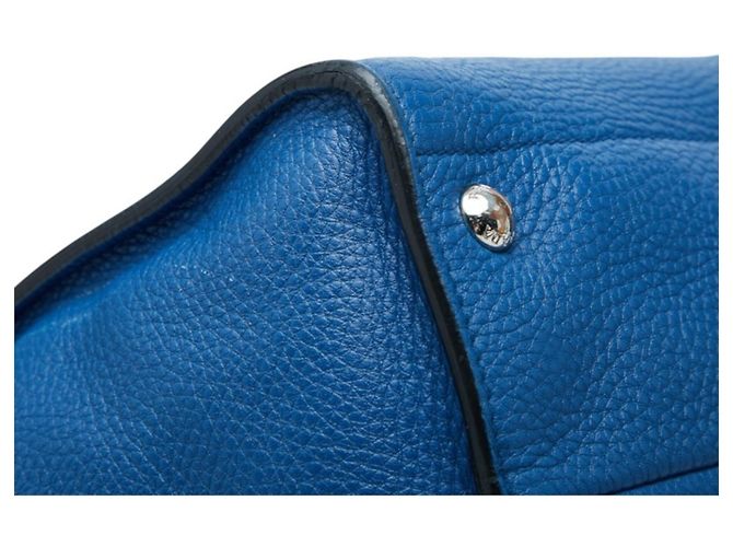 Borsa tote Prada con placca logo triangolare Blu - vista 5