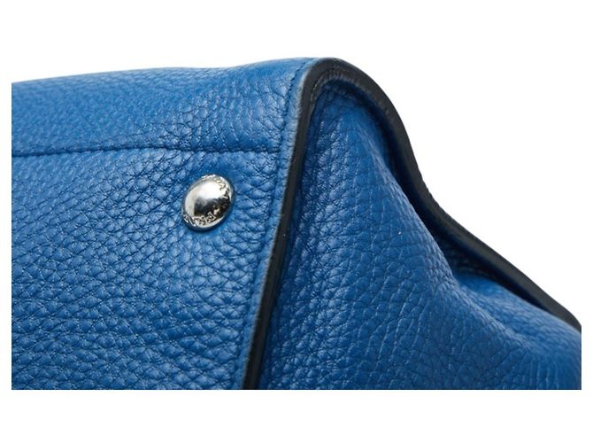 Borsa tote Prada con placca logo triangolare Blu - vista 6