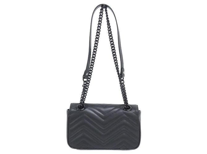 Borsa a tracolla Gucci GG Marmont Nero - vista 2