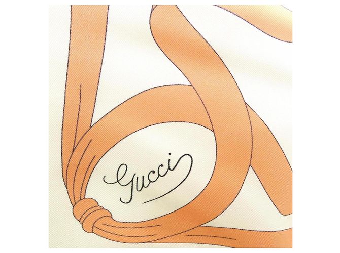 Pañuelo de seda Gucci FLY SWAN 712854 3G001 Multicolor Crudo - vista 2