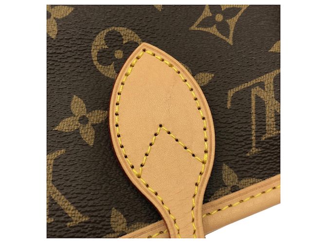 Borsa Louis Vuitton Monogram Neverfull Inside Out MM Marrone D'oro Giallo - vista 3