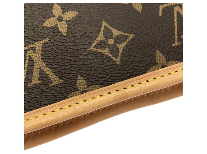 Borsa Louis Vuitton Monogram Neverfull Inside Out MM Marrone D'oro Giallo - vista 4