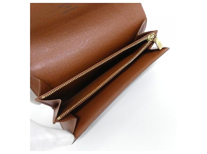 Louis Vuitton Monogram Porte Monnaie Credit Wallet Castaño - vista 8